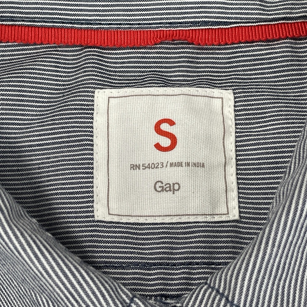 GAP Sandra Shirtdress Women's S Raw Indigo Stripe Long Sleeve Belted 100%C Dress - Picture 4 of 9